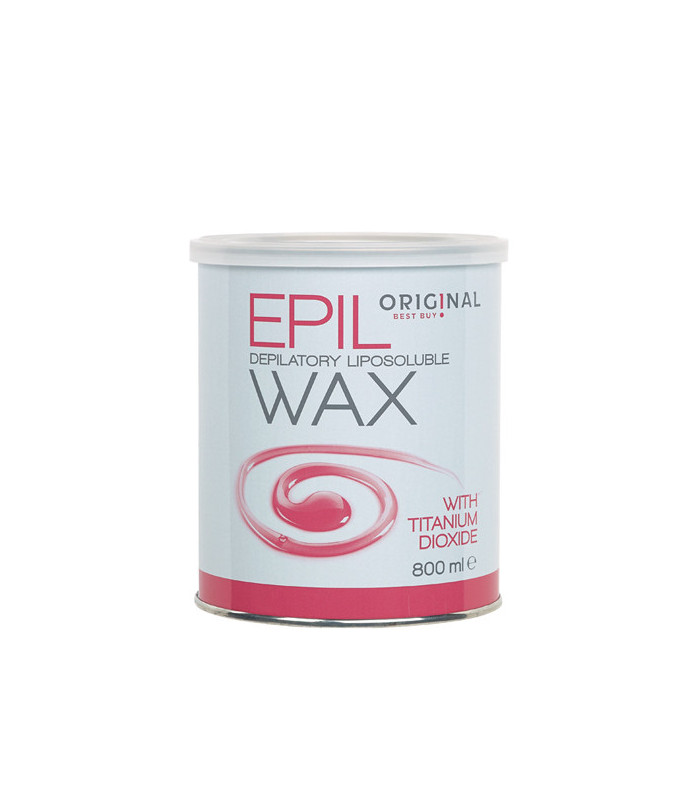 Pot de cire épilation AVEC bandes toutes peaux - dioxyde de titanium 800 ml rose Epil Wax