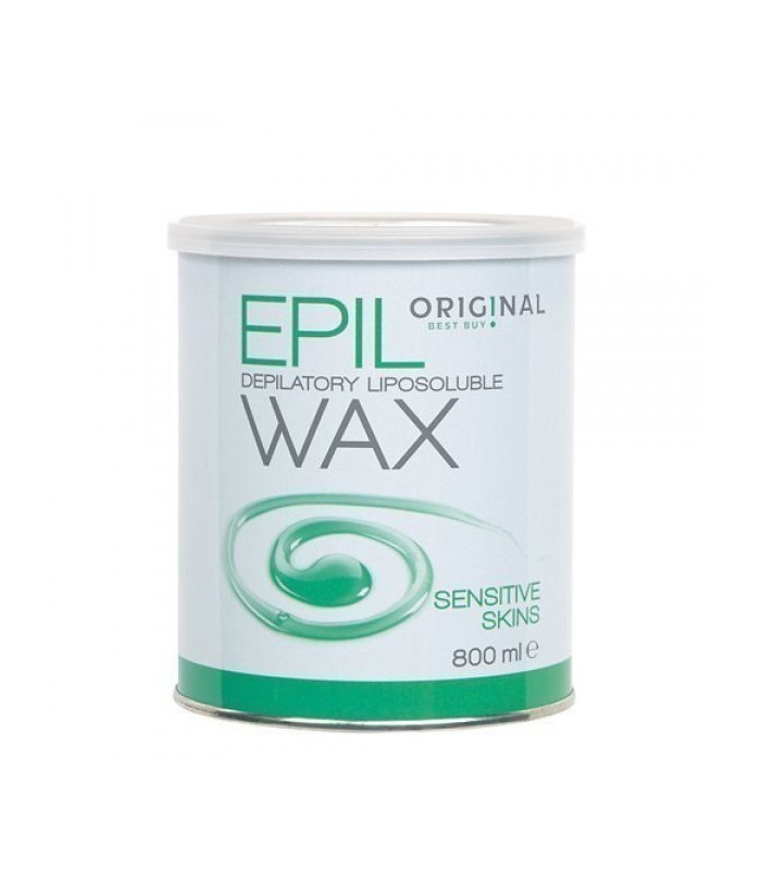 Pot de cire épilation AVEC bandes toute peaux 800 ml verte Epil Wax
