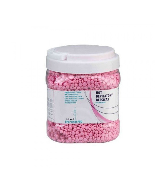 Cire recyclable rose sans bande visage et corps 1 kg SIBEL