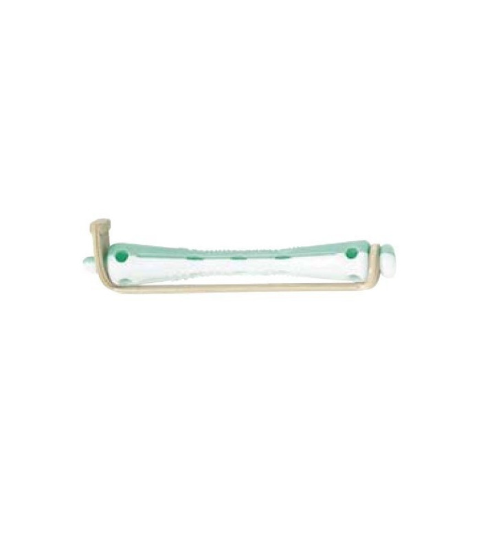 Bigoudis Permanente courts vert-blanc diam. 6mm /12