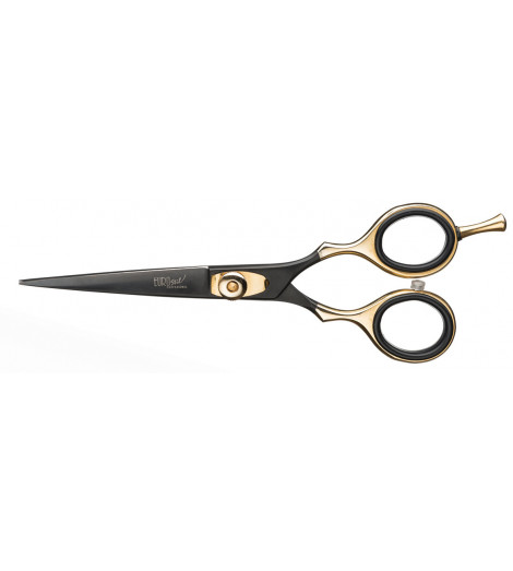 Ciseaux droits 5.5" noir et or ergo Eurostil