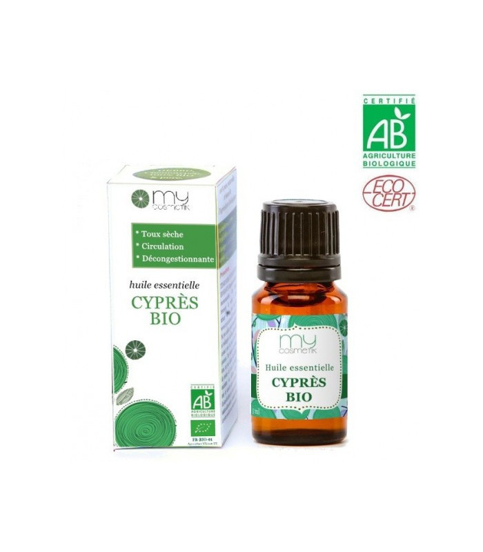 Huile essentielle de Cyprès bio 10ml avec packaging MY COSMETIK