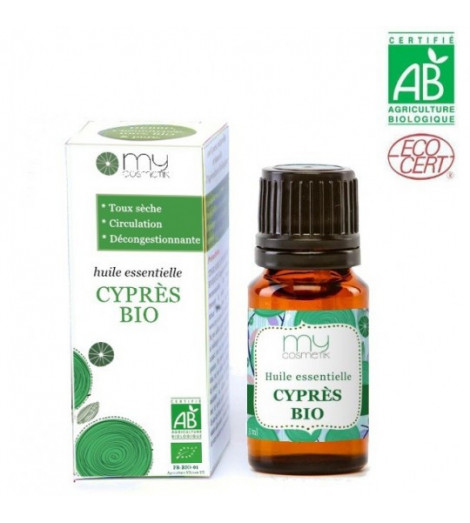 Huile essentielle de Cyprès bio 10ml avec packaging MY COSMETIK