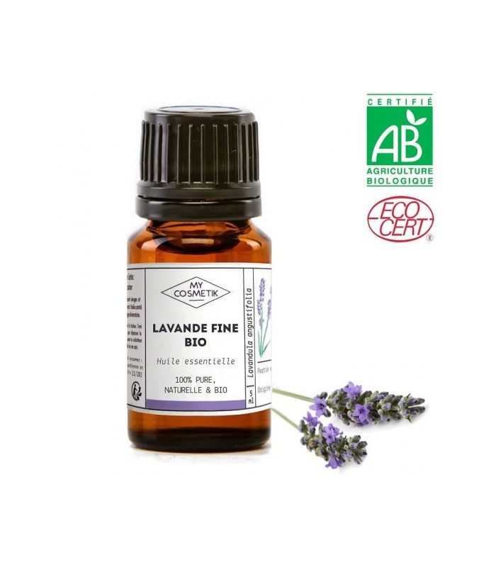 Huile essentielle de Lavande fine bio 10ml avec packaging MY COSMETIK