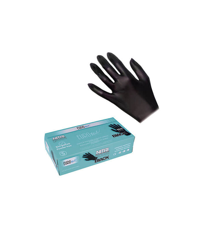 Boîte de 100 gants nitrile sans poudre noir S
