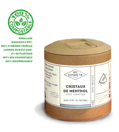 Cristaux de Menthol 40g en pot végétal