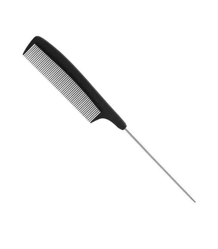 Peigne carbonne metal à queue 223 mm