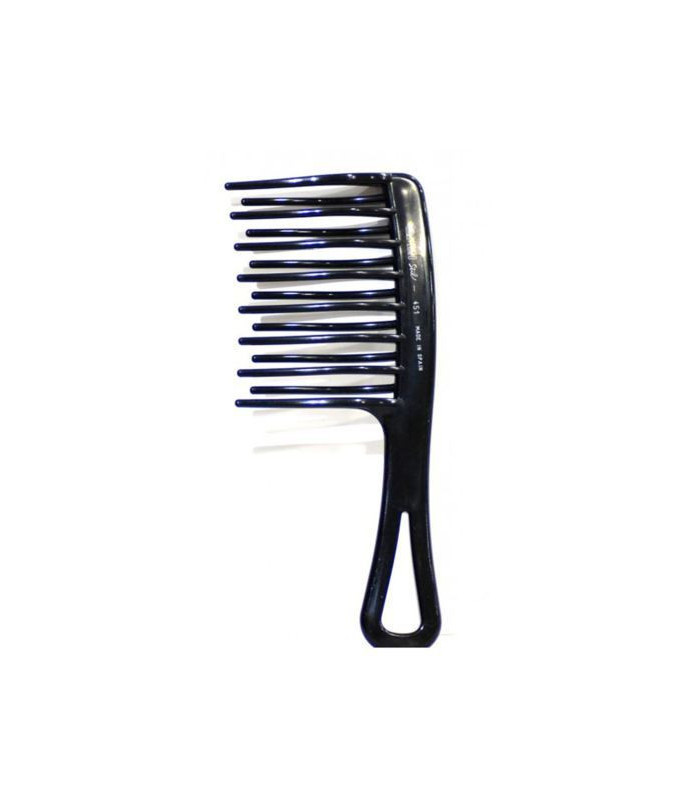 Peigne afro double dents décentrées avec manche Eurostil 451