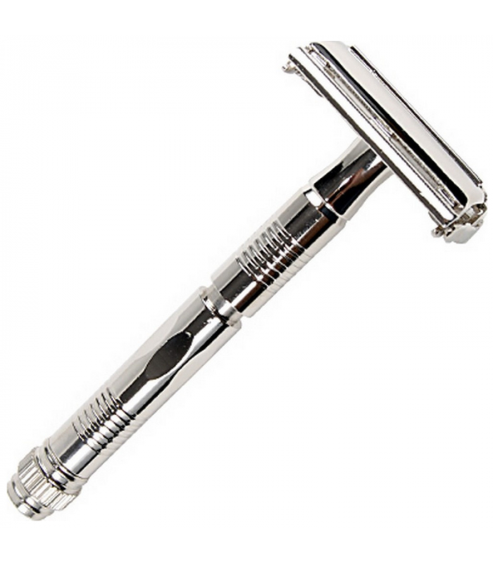 Rasoir de sureté ouverture papillon  manche lisse chrome  Parker