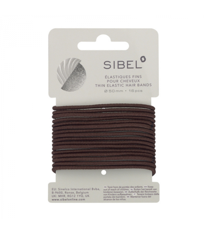 Elastiques fins pour cheveux Sibel Marron