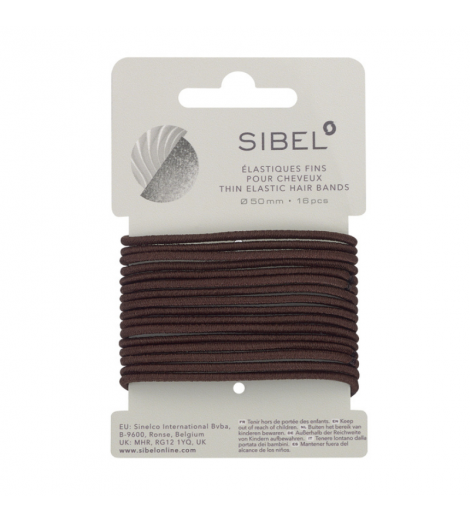 Elastiques fins pour cheveux Sibel Marron