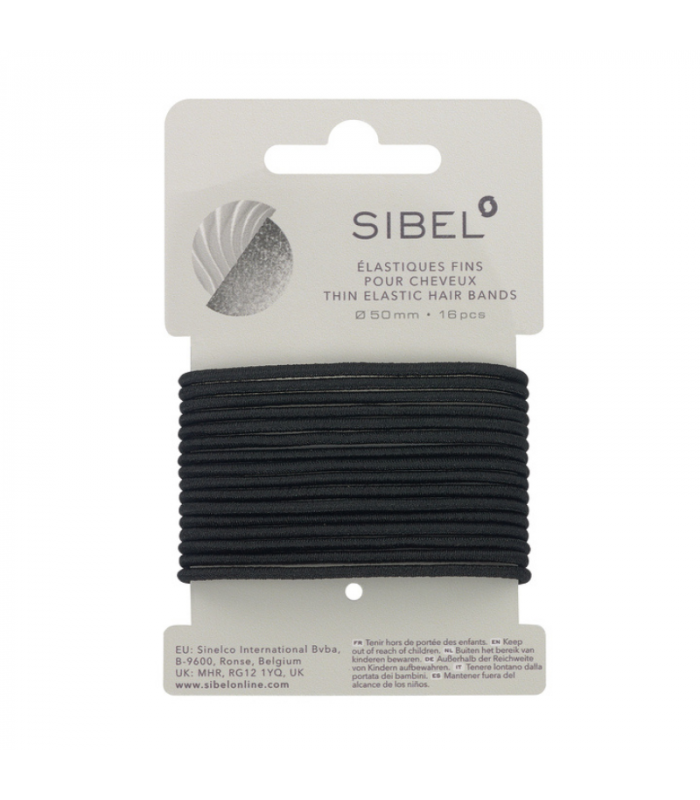 Elastiques fins pour cheveux Sibel Noir