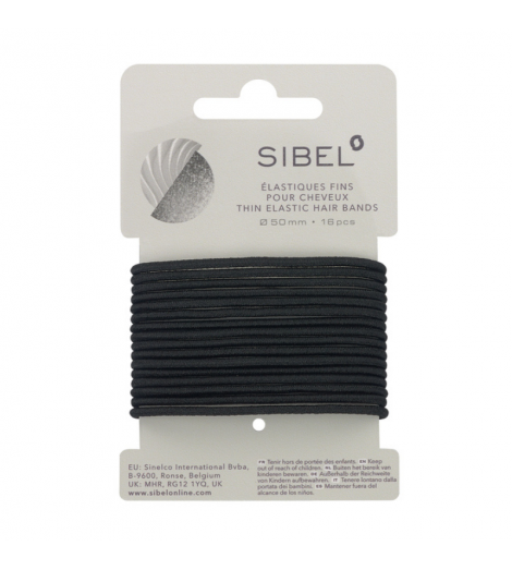 Elastiques fins pour cheveux Sibel Noir