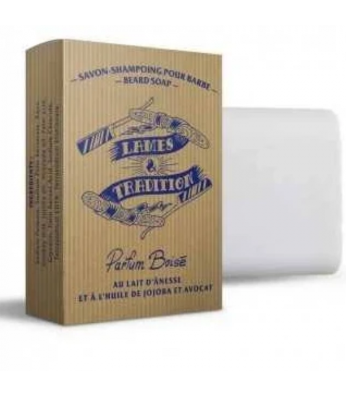 Savon-shampoing à barbe surgras au lait d'anesse 100 g Lames et tradition