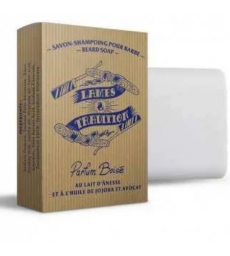 Savon-shampoing à barbe surgras au lait d'anesse 100 g Lames et tradition