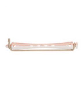 Bigoudis par 12 diamètre 06,5 mm longueur 80 mm Rose/blanc
