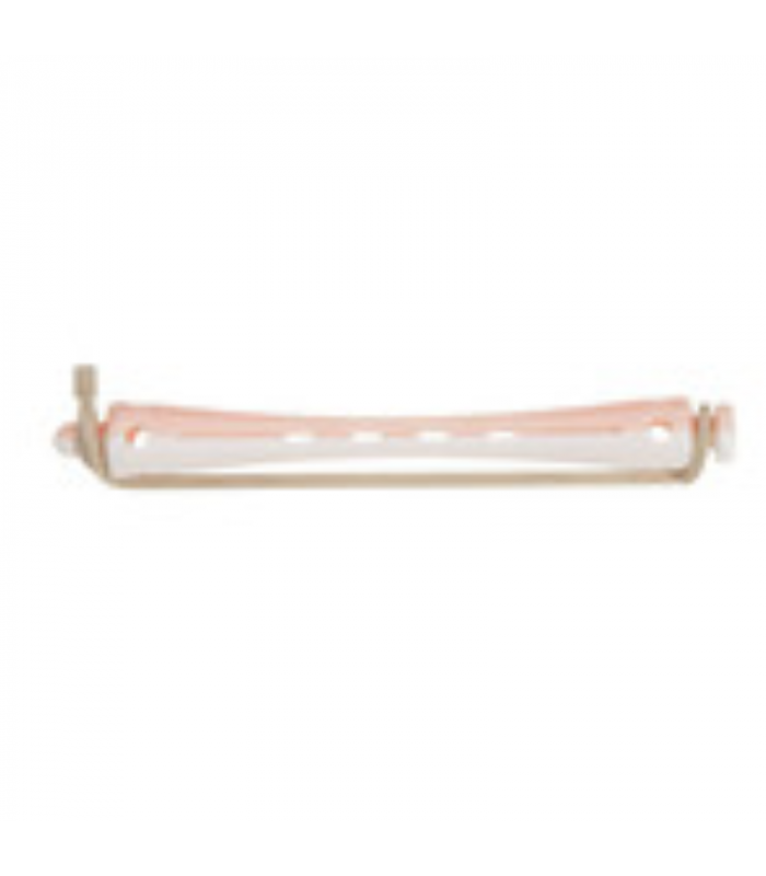 Bigoudis par 12 diamètre 06,5 mm longueur 80 mm Rose/blanc