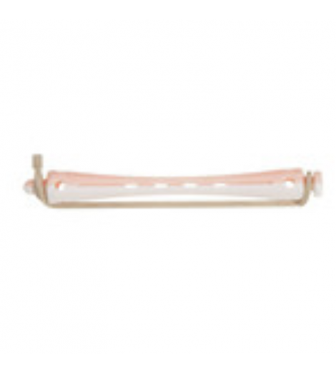 Bigoudis par 12 diamètre 06,5 mm longueur 80 mm Rose/blanc