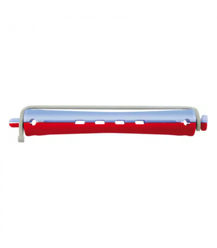 Bigoudis Permanente longs 80mm Rouge/Bleu 12pcs diam 11 mm