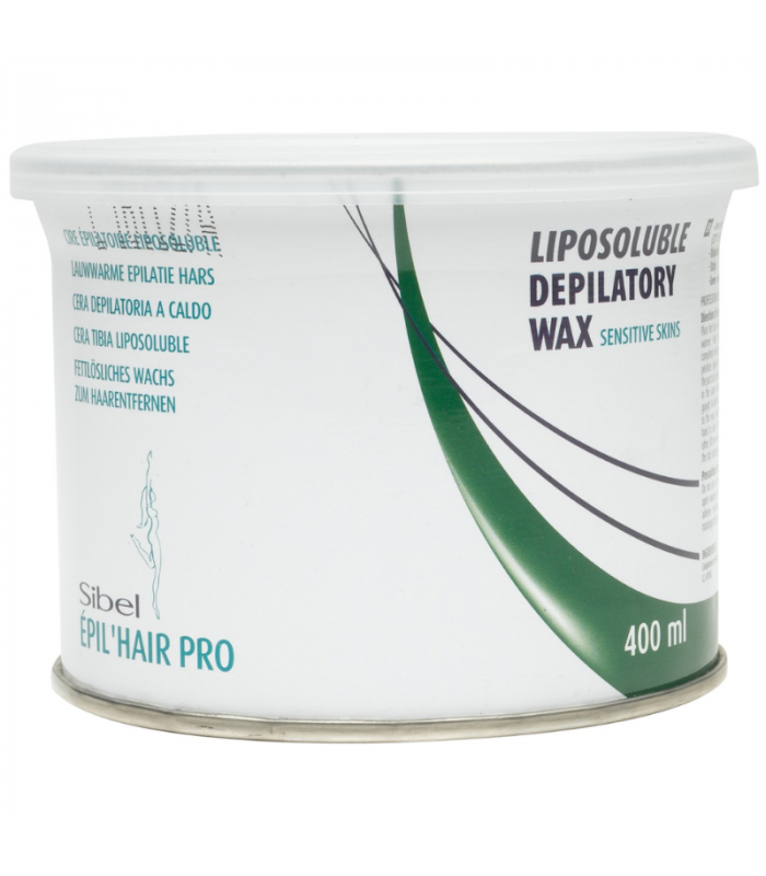 Cire épilation AVEC bandes peaux sensibles 400ml verte Sibel
