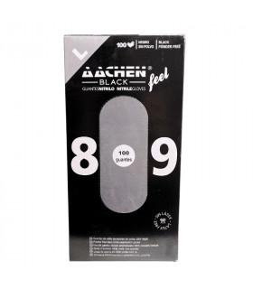 Gants en nitrile noir non poudrés x100