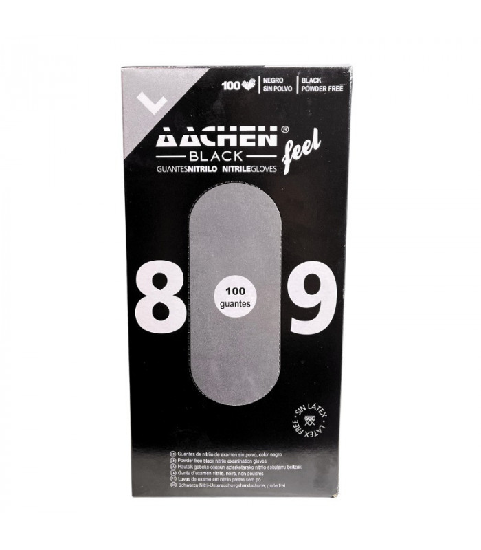 Gants en nitrile noir non poudrés Small x100