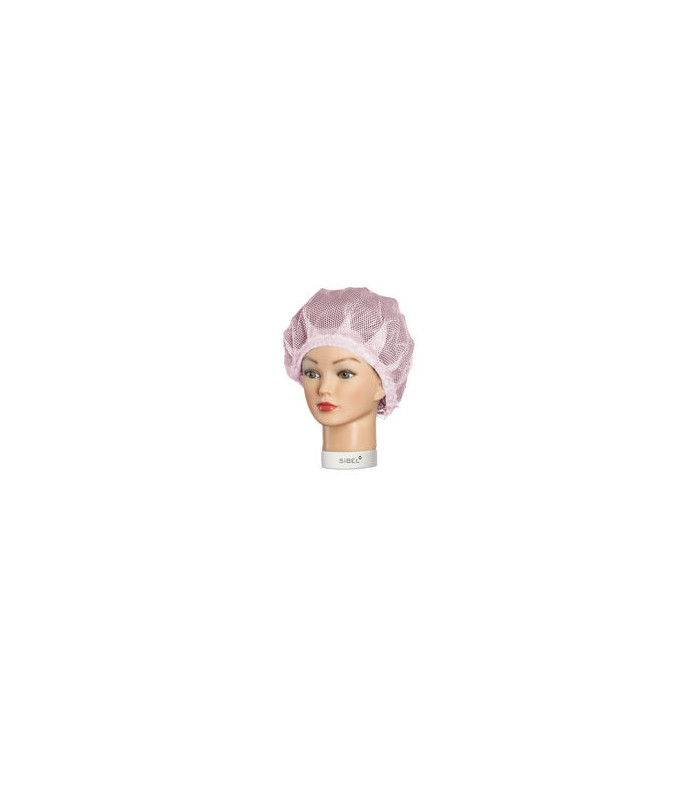 Bonnet de nuit avec dentelle rose SIBEL
