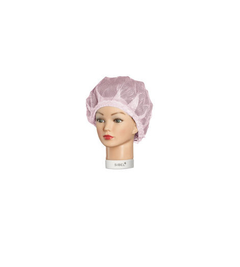 Bonnet de nuit avec dentelle rose SIBEL