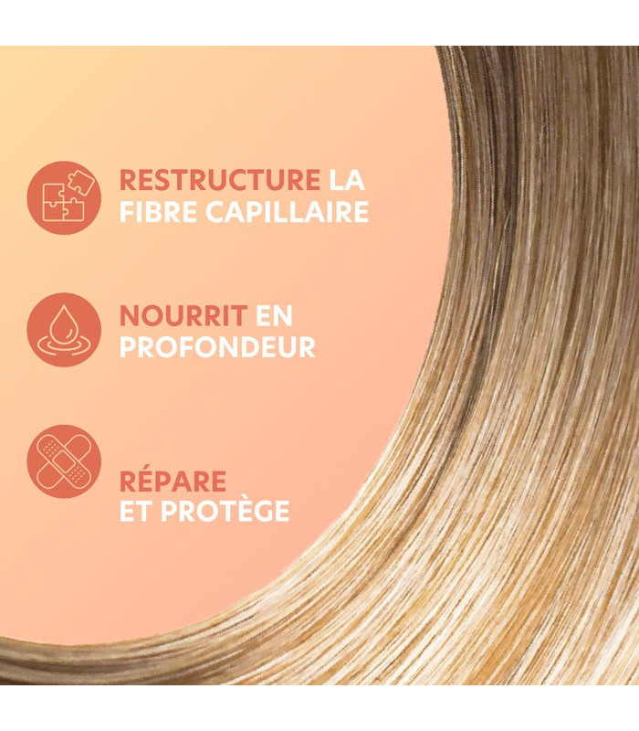 Le soin fondant Generik nourrit, répare et restructure les cheveux.