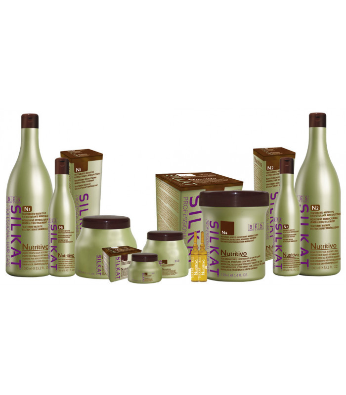 Baume sans rinçage cheveux abimés Silkat 300 ml.