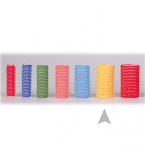 Bigoudis Velcro Jaune 6pcs diamètre 32mm
