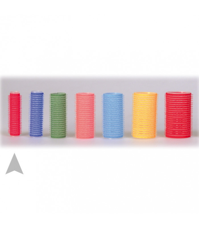 Bigoudis Velcro Rouge 6pcs diamètre 13mm